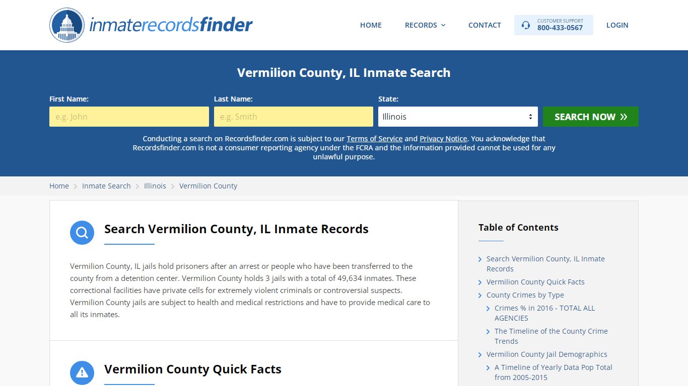 Vermilion County, IL Inmate Lookup & Jail Records Online